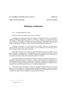 Medicina tradicional 67.ª ASAMBLEA MUNDIAL DE LA SALUD WHA67.18