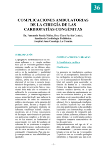 36.- Complicaciones ambulatorias de la cirugÃ­a de las cardiopatÃ­as congÃ©nitas.