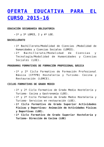 OFERTA  EDUCATIVA  PARA  EL CURSO 2015-16