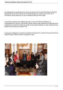 Una delegación de estudiantes de la carrera de derecho de... Santiago de Chile visitó el 24 de julio el Tribunal...