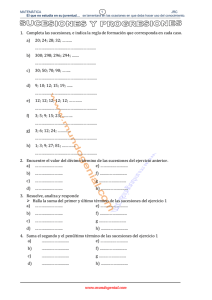 SUCESIONES, PROGRESIONES, INTERÉS SIMPLE Y COMPUESTO