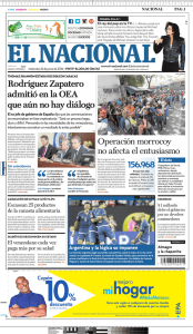 El Nacional, que es un diario abiertamente opositor, titula: