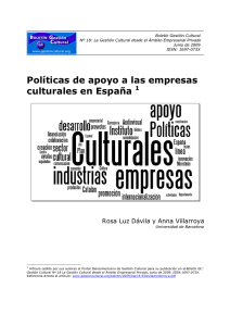 Políticas de apoyo a las empresas culturales en España