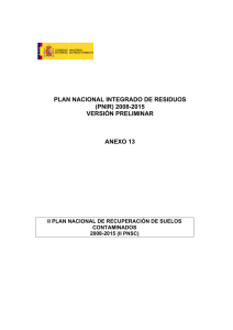 II Plan Nacional de Recuperación de Suelos Contaminados 2008-2015
