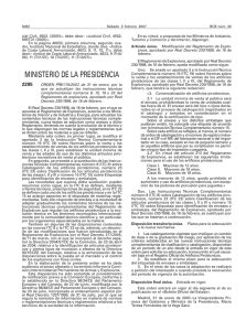 Orden PRE-174-2007 Actualizacion ITCs reglamento explosivos