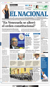 El Nacional destaca hoy en su primera página algunos de los enunciados de la Carta: