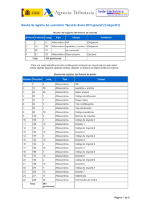 Diseño de registro del suministro Nivel de Renta 2012 general