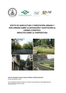 Impacto de agricultura y forestacion urbana sobre la temperatura