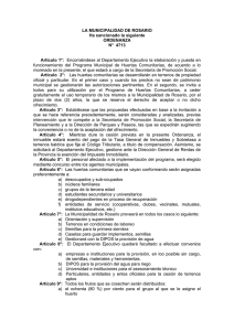 Rosario Annex 1: Municipal Ordinance for temporary allocation of plots
