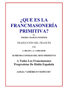 ¿Que es la Masonería Primitiva? - Freire Charles Pompier