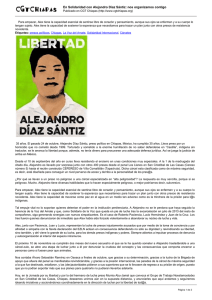 En Solidaridad con Alejandro Díaz Sántiz: nos organizamos contigo