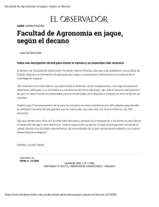 Facultad de Agronomía en jaque, según el decano. El Observador 20-07-2013