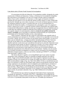 Carta abierta Fondo Nacional de Investigadores FGarcíaP
