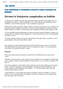 Jóvenes le festejaron cumpleaños en boliche. El País 09-06-2013