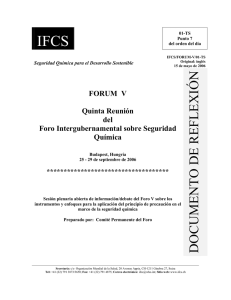 IFCS FORUM  V  Quinta Reunión