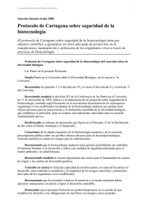 Protocolo de Cartagena sobre seguridad de la biotecnología