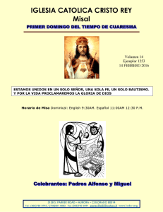 IGLESIA CATOLICA CRISTO REY Misal  Volumen 14
