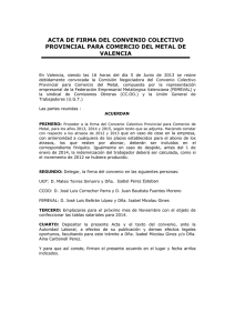 Acta de Firma Convenio Comercio 2013 - 2015