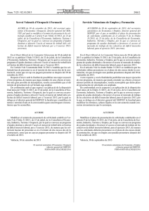 Acuerdo de 30/09/13 del Director General del SERVEF