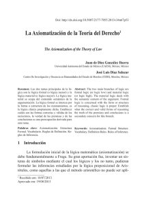 La Axiomatización de la Teoría del Derecho José Luis Díaz Salazar