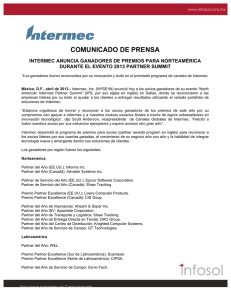 COMUNICADO DE PRENSA INTERMEC ANUNCIA GANADORES DE PREMIOS PARA NORTEAMÉRICA