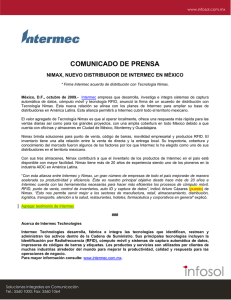 COMUNICADO DE PRENSA NIMAX, NUEVO DISTRIBUIDOR DE INTERMEC EN MÉXICO