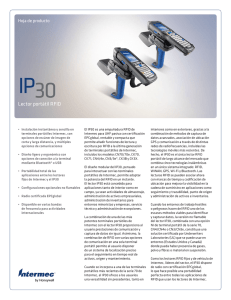 IP 30 Lector portátil RFID Hoja de producto