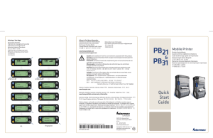 PB21 & PB31 Mobile Printer Quick Start Guide