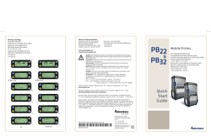 PB22 & PB32 Mobile Label and Receipt Printer Quick Start Guide