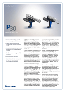 IP 30 Lector portátil RFID Hoja de producto