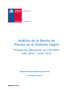 Ir a Análisis de la Banda de Precios. Proceso de Adecuación de Contratos Julio 2014-Junio 2015