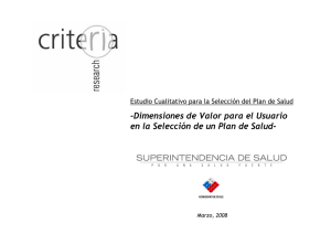 Ir a Dimensiones de Valor para el Usuario en la Elección de un Plan de Salud - Cualitativo