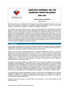 Ir a Análisis de Egresos Hospitalarios Año 2001