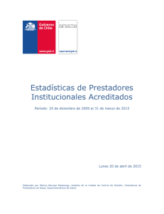 Ir a Estadísticas de Prestadores Institucionales Acreditados a marzo 2015