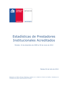 Ir a Estadísticas de Prestadores Institucionales Acreditados a Junio de 2014