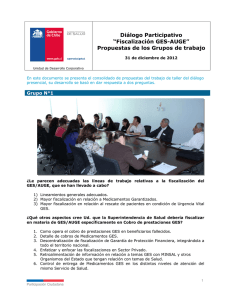 Diálogo Participativo “Fiscalización GES-AUGE” Propuestas de los Grupos de trabajo