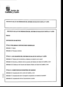 Proyecto de ley de ordenación del sistema de salud de Castilla y León