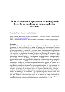 FRBR Functional Requirements for Bibliographic Records: un estudio en un catálogo brasileño