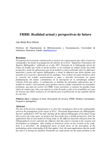 FRBR: realidad actual y prespectivas de futuro