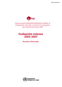 Programa Especial PNUD/UNFPA/OMS/BANCO MUNDIAL de Investigaciones, Desarrollo y Formación de Investigadores