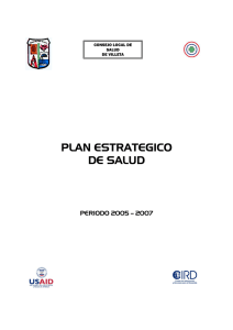 PLAN ESTRATEGICO DE SALUD  PERIODO 2005 – 2007