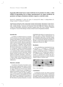 Expresión diferencial de las cuatro isoformas de la proteína de... S100A9 (Calgranulina B) en células mononucleares de sangre periférica de