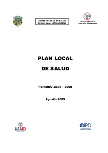 PLAN LOCAL DE SALUD  PERIODO 2005 – 2008