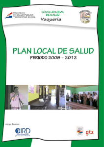 1 Plan Local de Salud de Vaquería –  Periodo 2009-2012