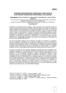 O14 CARBONES MESOPOROSOS ORDENADOS COMO BASE DE ELECTRODOS COMPOSITES EN BATERÍAS LITIO-AZUFRE.