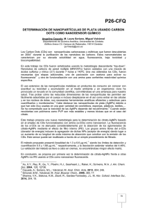 P26-CFQ DETERMINACIÓN DE NANOPARTÍCULAS DE PLATA USANDO CARBON DOTS COMO NANOSENSOR QUÍMICO