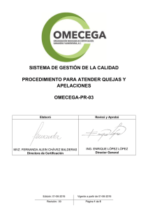 Procedimiento para atender quejas y apelaciones (OMECEGA-PR-03 )