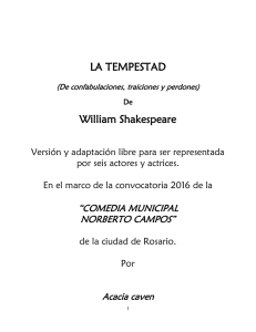LA TEMPESTAD William Shakespeare