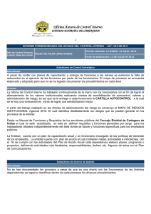 Informe Cuatrimestral estado CI CONCEJO DISTRITAL DE CARTAGENA julio 2012
