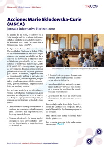 Acciones Marie Sklodowska-Curie (MSCA) Jornada Informativa Horizon 2020